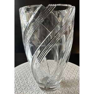 Mikasa Yugoslavia "Swirl"  8.5" Crystal Vase Heavy Lead (Z7C)